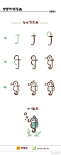 字母简笔画，太萌了。没发怒，小仓许，大恐农，大糯驼，发福蝶……
by/罗罗布 ​ ​​​​