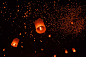 Buddhist Sky lanterns festival looks like a starry sky
