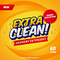 Abstract yellow background of detergent Free Vector