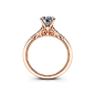 14K Rose Gold Moissanite Engagement Ring, Unique Engagement Ring, Vintage Engagement Ring, Filigree Vintage Ring, Unique Anniversary Gift - Camellia Jewelry - For That "Yes" Moment : This solitaire moissanite promise ring will capture her heart 