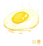 手绘水彩 美食食物 插图插画涂鸦 吃货福利 煎蛋荷包蛋