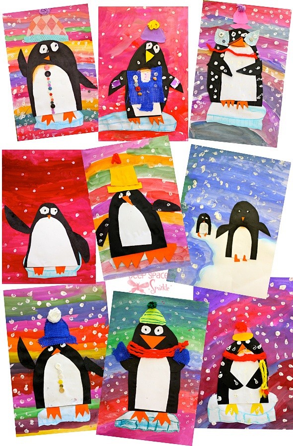 Vibrant Penguin Art ...