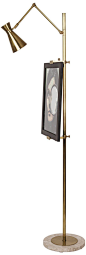 Jonathan Adler Bristol Floor Lamp Easel in Antique Brass -: 