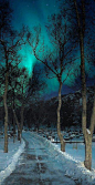 Northern Lights over a graveyard ~ Kabelvaag, Nordland Fylke, Norway