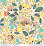 Elegant seamless pattern with yellow flowers, vector illustration 正版图片在线交易平台 - 海洛创意（HelloRF） - 站酷旗下品牌 - Shutterstock中国独家合作伙伴