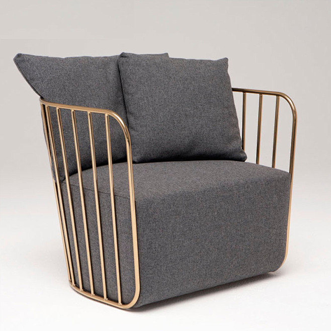 北欧布艺沙发单人沙发设计师创意餐厅沙发椅...