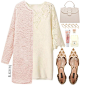A fashion look from October 2014 featuring three quarter dress, pink coat and t-strap flats. Browse and shop related looks.