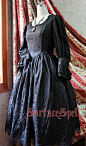 表面咒语gothic Lolita定制店*lady in black*小灯笼袖暗纹连衣裙-淘宝网