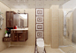 中式厕所瓷砖背景墙效果图