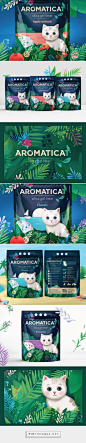 Cute Aromaticat cat litter packaging design by Dochery (Russia) - http://www.packagingoftheworld.com/2016/04/aromaticat.html