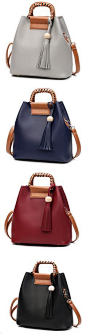 US$25.79 Stylish PU Leather Handbag Bucket Bag Shoulder Bags Crossbody Bags For Women