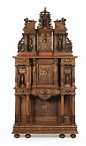 A CARVED WALNUT CABINET IN NEO-RENAISSANCE STYLE, LATE 19TH CENTURY, CIRCA 1884, SIGNED DUFIN: 