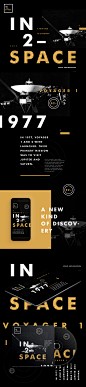 #英文# #排版# #色彩# IN2–SPACE : IN2–SPACE: A collection of awesome facts and information about space. This development includes elements such as colour palette, iconography, cover art, web and mobile design.All works © STUDIOJQ 2015