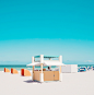 Cabana : A look into the cabanas lining the sands of Miami Beach, Florida.