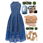 A fashion look from April 2017 featuring lace dress, peep toe booties and leather handbags. Browse and shop related looks.