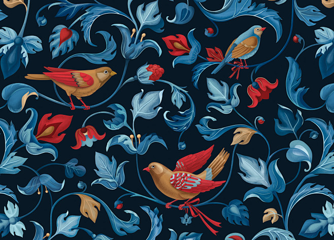 Textile bird pattern...