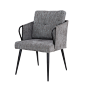 北欧简约休闲咖啡椅现代单人椅布艺沙发扶手椅子餐厅椅铁艺餐桌椅-淘宝网