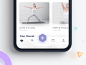 Yoga App Menu Concept after effects ae interface icon drink water heartbeat clean card style white purple fitness workout yoga women navigation menu menu tab bar button animation motion gif ios iphone x iphonex mobile app ui ux design