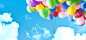 蓝天白云气球背景背景图_新图网 https://ixintu.com 蓝天 白云 气球 活泼 风景 海报banner 摄影