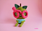 Applee, green apple girl wearing worm glasses Art Toy