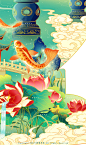【西湖十景】杭州主题国风插画 - 简爱手绘 - 原创作品 - 视觉中国(shijueME)