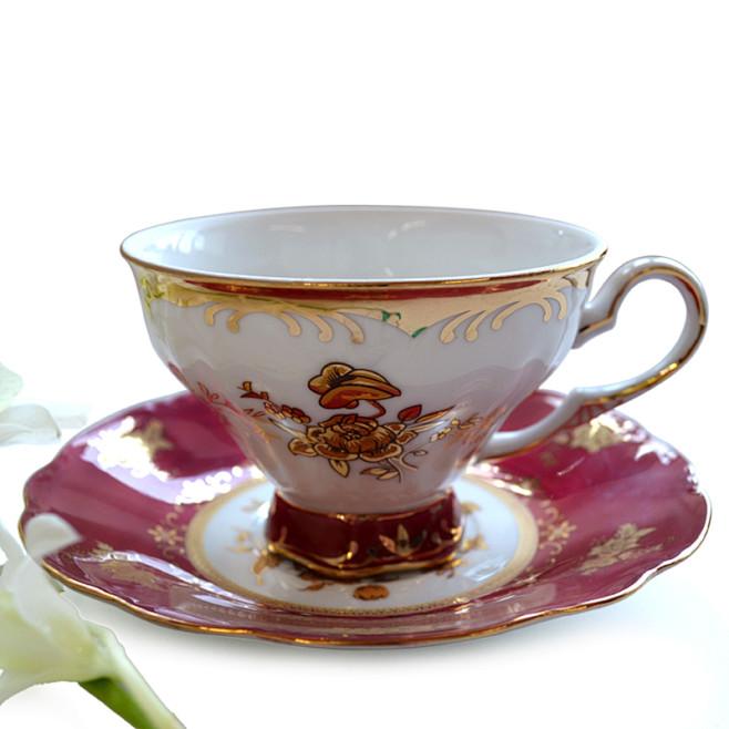 #新品推荐# 欧式陶瓷咖啡杯套装典雅红茶...