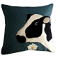 Beryl the cow cushion : Meet Beryl the cow - well, Daisy would have been too obvious!
A squishy cushion featuring a Freisian cow chewing a daisy.  Upcycled from various fabrics.

The appliqué picture is handmade using offcuts of upholstery fabrics. The fr