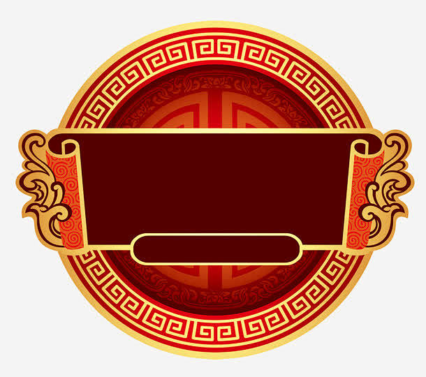 中国风圆形边框标题框