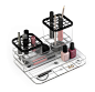 CARREL for UMBRA : Acrylic organiser with a flexible grid system for sorting items.Can be placed on any counter top for storing makep jewelry accessoriesKeeps jewelry, accessories and makeup orgainzed. Easy to accessFlexible Grid top is removabkle for eas