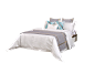 现代简约样板房间床上用品青色小清新软装床品主卧室内布艺多件套-淘宝网