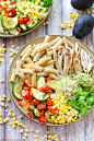 California Veggie Grilled Chicken Pasta Bowls at Craving Nomz : California Veggie Grilled Chicken Pasta Bowls #西餐#