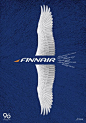 Finnair Travel Poster: Finnair S, Vintage Poster, Illustration, Art, Anniversaries, Travel Posters, Erik Bruun