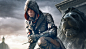 General 1900x1080 digital art women video games freckles Evie Frye Assassin's Creed Assassin's Creed Syndicate statue hoods looking at viewer