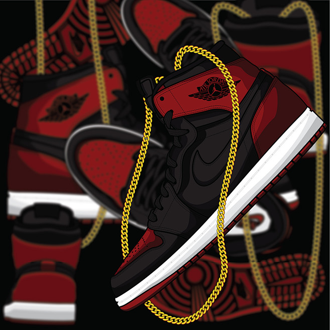 Air Jordan 1 球鞋插画