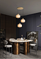 北欧餐厅吊灯三头现代简约轻奢饭厅餐桌灯极简创意个性长条设计师-淘宝网