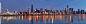 General 3840x1080 Chicago Illinois USA city skyscraper multiple display reflection
