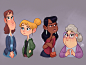 Girls, Luigi Lucarelli : Continuing to work on my style here, I hope you like these little characters!