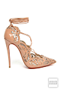 womensweardaily:

Spring 2014 Accessories: Highlights From the Paris Presentations
Photo by Xavier Granet
Christian Louboutin: Laser cutouts looked intriguing on Christian Louboutin’s lace-up pump.