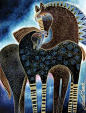 "Indigo Sky Mares" par Laurel Burch