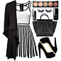 A fashion look from August 2015 featuring white dress, black jacket and platform pumps. Browse and shop related looks.