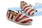 Toms Classic Shoes Womens Red Zebras Natural Burlap