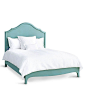 Fiona Luxe Bed - Robins Egg Blue with Wood Panel - FURNITURE - Beds