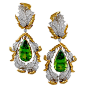  Buccellati - Diamond and Peridot Pendant Earrings