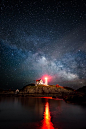 The . Milkyway rises .over the Nubble .  Lighthouse in Cape Needick Maine #美景# #摄影师#