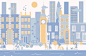 Blue London City Living Mural Wallpaper