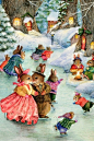 review 手机壁纸，Susan wheeler圣诞冬季明信片插画作品，更多戳这里 http://t.cn/8kRQKb5