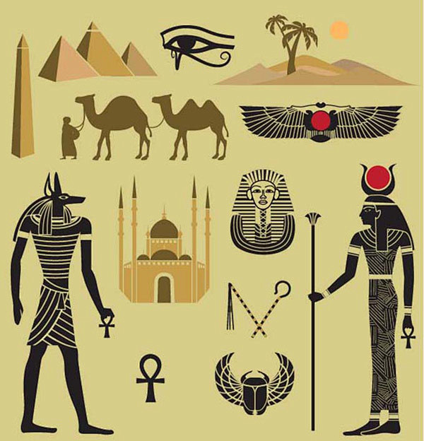 卡通埃及元素图标素材