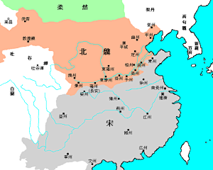 439年北魏统一华北后，至此进入南北朝时...