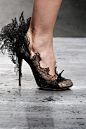 black lace heels