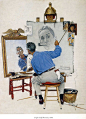 Triple Self-Portrait, 1960 by Norman Rockwell